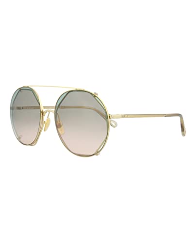 Chloé Round/Oval Sunglasses Gold Havana Green Luxury Eyewear Made In Italy Metal Frame Designer Fashion for Everyday Luxury2