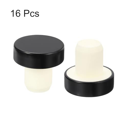 Tapón de sellado para botellas uxcell de 1,6 cm en forma de T negro reutilizable 4