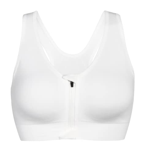 CLOUSPO Sport-BH nach Operationen BH Reißverschluss vorne Kabellos mit abnehmbaren Pads Yoga BH für Workout Fitness, weiß, Large CLOUSPO Sport-BH nach Operationen BH Reißverschluss vorne Kabellos mit abnehmbaren Pads Yoga BH für Workout Fitness, weiß, Large