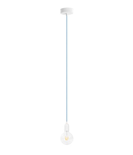 Suspension Merlotti câble textile bleu dans votre salle à manger moderne