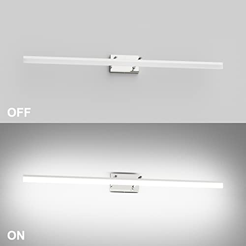 Image of Aipsun 48 inch LED Vanity Lights Adjustable Bathroom Wall Light Fixtures Bathroom Lighting Fixture Over Mirror Chrome Modern Vanity Lighting 5500K