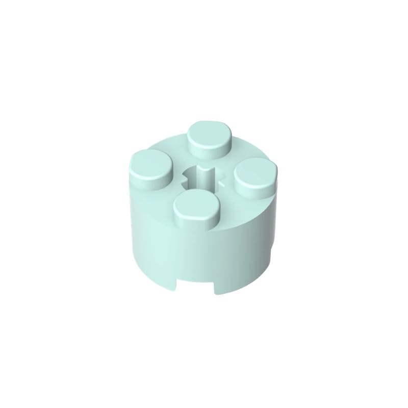 Gobricks 6143 Round Brick Brick Round 2x2 with Axle Hole 50 Pieces GDS-607 Compatible with Lego Building Blocks Color:Light Aqua — image 1