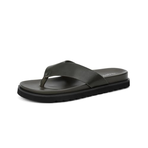QIY Women Platform Thong Flip Flops Open Toe Slip On Sandals, Green, 11