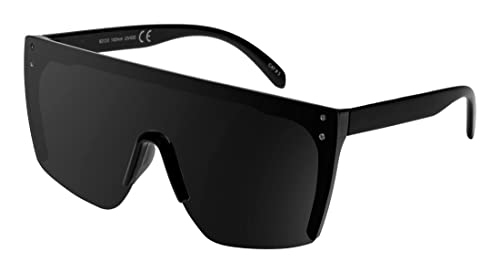 FLAWLESS EYEWEAR Rimless Oversized Sunglasses Retro Style Sunglasses for Men and Women Mirror Vision Glasses Flat Top Style