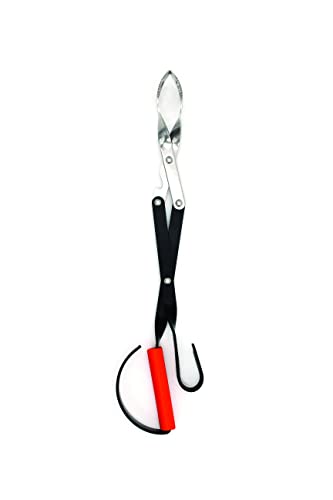 ProQ Barbecue & Kitchen Tongs for Cooking BBQ Tools & Accessories, BBQ Gifts for Men, Black, Orange, Silver