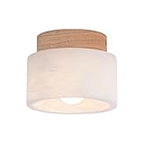 MATERIALE E DIMENSIONI: Lampada da soffitto nordica for corridoio, realizzata con paralume in marmo + base in legno massello, che garantisce durata. Diametro paralume: 12 cm/4,7 pollici, Altezza: 10 cm/3,9 pollici, Diametro base: 10 cm/3,9 pollici. Si prega di confermare le dimensioni prima di ordinare.