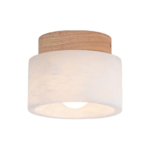 MATERIALE E DIMENSIONI: Lampada da soffitto nordica for corridoio, realizzata con paralume in marmo + base in legno massello, che garantisce durata. Diametro paralume: 12 cm/4,7 pollici, Altezza: 10 cm/3,9 pollici, Diametro base: 10 cm/3,9 pollici. Si prega di confermare le dimensioni prima di ordinare.