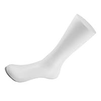 DIKACA Seamless Male Sock Foot Model Iron Base White Plastic Foot Mannequin for Men