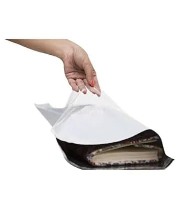 Image of Packaging material 6X8 inch x Pack of 100 | 52 Micron White Poly Bags Mailers with POD | Strong Adhesive Seal | Pouch| packaging materials for small business | Courier Bags | Plastic Pouch