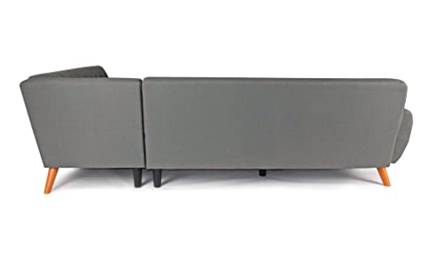 Poundex Polyfiber Sectional Sofa With Wood Legs In Grey #TOP3