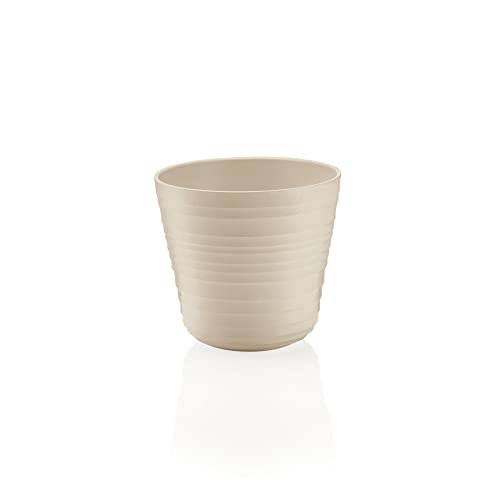 Guzzini - Tierra, Single Pot Holder, Recycled Plastic Vase - Clay Color, diameter 12,8Xh12 cm