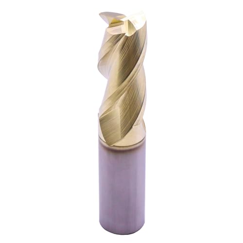 Image of 3 /4 inch 3 Flute Solid Carbide Square End Mill, ZrN Coated for Aluminum | 37 Helix, 3 /4 inch Cutting Dia, 3 /4 inch Shank Dia, 1-3 /4 inch LOC, 4 inch OAL, for Milling Aluminum and Copper