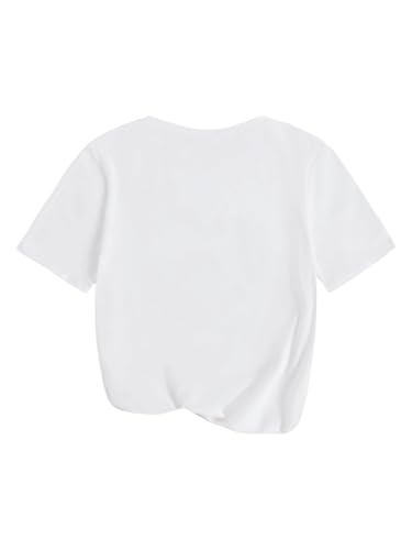 Floerns Girl's 3 Piece Cheetah Short Sleeve T Shirt Bowknot Print Tee Going Out Tops4