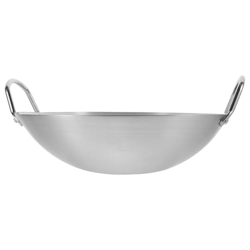 Wok de acero inoxidable con dos asas multifunción miniatura 1