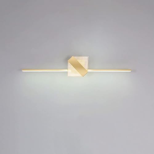 Lámpara de espejo de tocador de metal dorado con luz LED, iluminación moderna for imágenes y exhibiciones, luces frontales for espejo de maquillaje con 3 modos de color,Lámpara de araña
