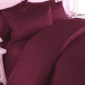 Image of Wine Bedsheet with 4 Pillow Covers 400TC 100% Egyptian Cotton Premium 5 Piece Bedsheets Super King Size