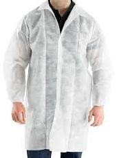 Adaamya� -Disposable Lab Coat Non woven (Color-White, Size Regular- 40 Gsm) Pack of 05/10 Pcs (5) (B08YM5D47H) Amazon Price History, Amazon Price Tracker