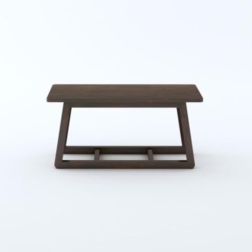 Image of MAMTA DECORATION Solid Sheesham Wood Coffee Table for Living Room | Wooden Center Table for Home, Office & Lounge | Modern Tea Table with Cross Base Design | Rectangular Coffee Table | Walnut Finish