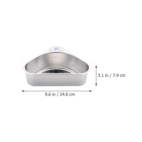 Escurridor de platos triangular de acero inoxidable: cesta de drenaje con ventosa para cocina 3