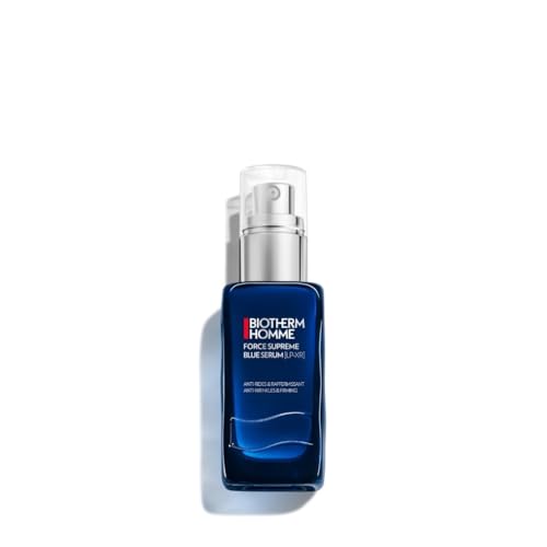 Biotherm Homme, Sérum Facial, Tratamiento Antiedad, Para Pieles Maduras, Textura Ligera y Limpia, Enriquecido con Life Plankton, Force Supreme Blue Serum, 60 ml