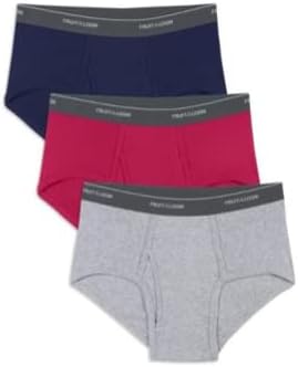 Fruit of the Loom Men's Cotton Mid-Rise Fashion Briefs 3-Pack (Medium (32-34"))