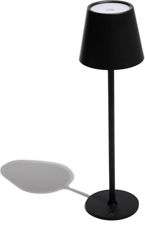 Muitomas, Lámpara de mesa con control táctil y intensidad de la luz ajustable, lámpara de diseño para mesita de noche o escritorio, carga cable USB-C, batería de 1800 mAh, color negro