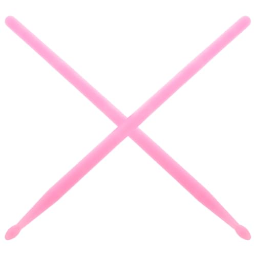 1 Par de Baquetas Fluorescentes de Nylon Rosadas para Batería miniatura 1
