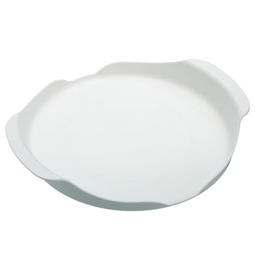 KitchenCraft Microwave Tray with Handles, Plastic, White, 23 cm