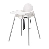 IKEA Chaise haute ANTILOP, Blanc, Charge maximale 15 kg, portable, pliable, pour...