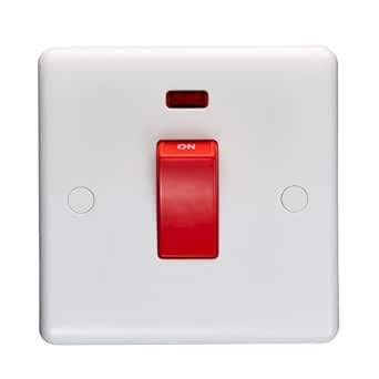 UKEA Matt White Decorative Wall Outlets & Switches (Single 45A Cooker ...