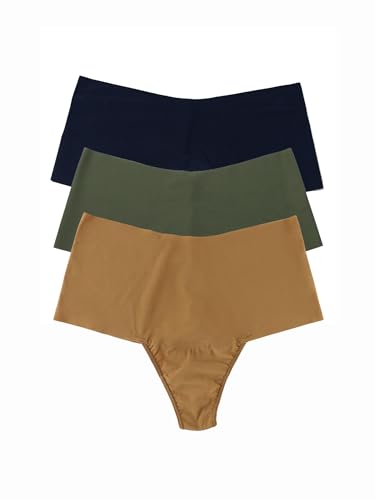Image of hanky panky - BreatheSoft High Rise Thongs for Women | Microfibre Knit Underwear Panties, Lingerie | Sizes (XS-XL), 3 pack