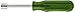 Xcelite HS11V Full Hollow Shaft Nutdriver, 11/32" Hex Dimension, 3-1/8" Working Length, Green Handle, Carded
