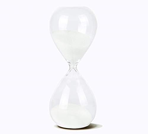 Graces Dawn Transparent Glass Hourglass Sand Timer 60 Minutes with (White)