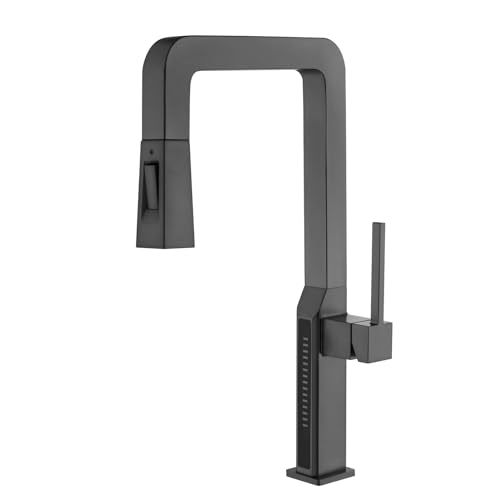 Robinet mitigeur de cuisine noir antique robuste pour remplacer un robinet fuyant