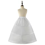 HFHDO Girl Crinoline Dress A-line Skirt Slips Long Underskirt for Wedding flower Girls' Slips Ball Gown Kids Flower Light Ivory