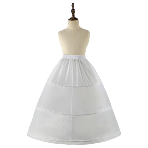 Girl Crinoline Dress A-line Skirt Slips Long Underskirt for Wedding flower girls Dress Ball Gown Kids Flower Light Ivory