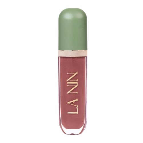 Image of La Nin Skinny Dip Peptide Infused Lip Oil Barely Behaving | Warm Nude Shimmer for Women | Hydrating Glossy Lip Oil | Non Sticky Nourishing Lip Care | 6 ml