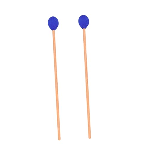Baquetas para percusión de lana y madera, 2 piezas azules miniatura 1