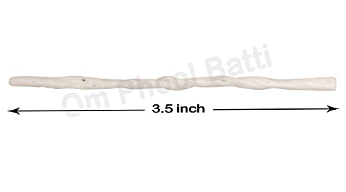 Image of Om Phool Batti Long Cotton Wicks for Diya, Lambi Batti for Puja, (Pack of 1, White) (1500)