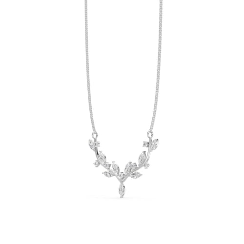Image of Miss Highness 925 Silver Leaf Pendant Necklace for Women & Girls | Minimal Daily Wear | Silver Jewellery With Authenticity Certificate | Gift for Girlfriend Wife | With Chain Pendant