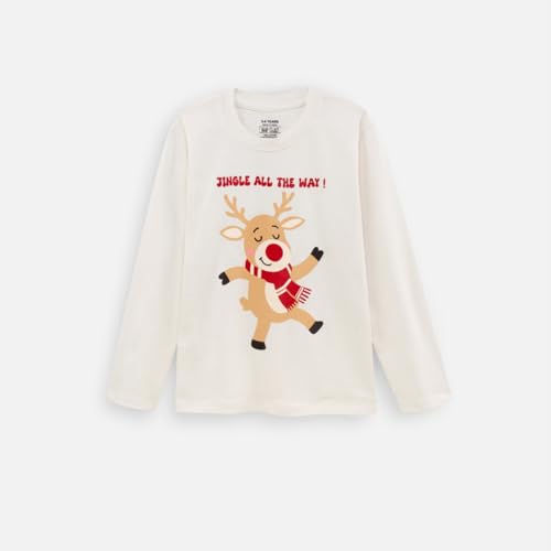 Image of Nap Chief Kids Cotton Full Sleeves Printed T-Shirt & Checkered Pyjama Set for Sleepwear, Night Suit for Boys & Girls