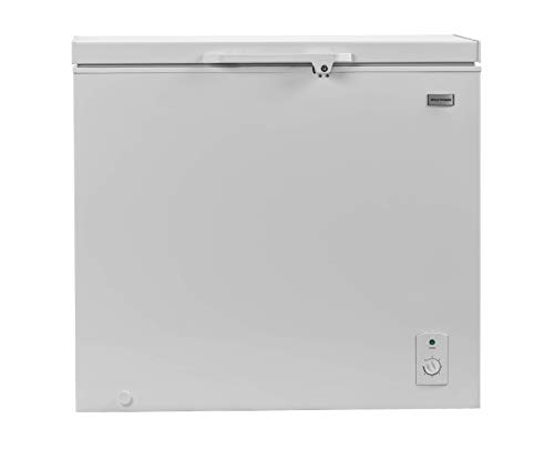 Wolf Power WCF210SD1 Chest Freezer 202L Net Manual Defrost Adjustable Temp LED Light Lock & Key White Easy Controls