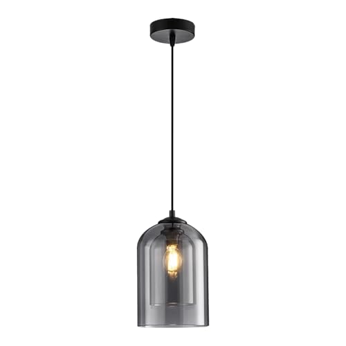 Aeyee Modern Glass Pendant Light Fixture, Double Glass Hanging Light,