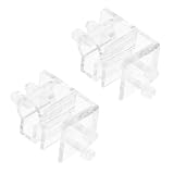 ZYAMY 2PCS 60mm White Transparent Acrylic Fish Tank Stabilizer Bracket Inlet and Outlet Pipe Holder with Screws Aquarium Clamp Stand