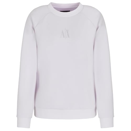 Image of Armani Exchange Women's, Icon project, shiny logo, crewneck Sweatshirt, Optic white, M