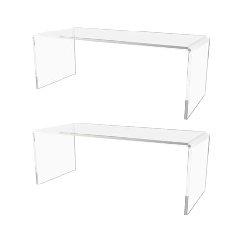 Marketing Holders 2 Pack Clear Acrylic Riser Display Stand 11 Wide x 4.5 Deep Merchandising Showcase Fixture Retail Stores and Boutiques Throne Small Figurines and Products Platform