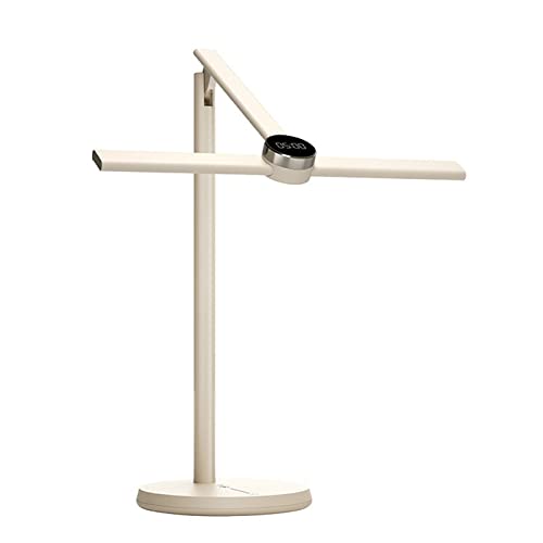 Lámpara de mesa de ajuste automático, lámpara de lectura plegable inductiva, luces de escritorio para oficina en casa (color: blanco lechoso)