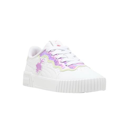 PUMA Kids Girls Trolls X Carina 2.0 Metallic Lace Up Sneakers Shoes Casual - White - Size 13 M2