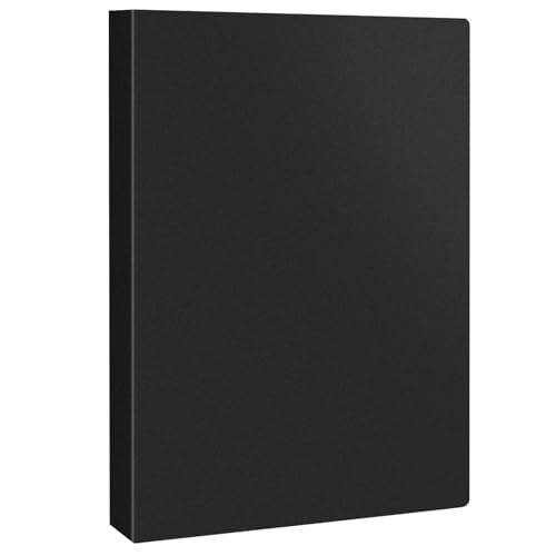 JEFURE A4 Display Folder with Plastic Sleeves, Display Book Folders with 40 Pockets, Presentation Folder, Project Folders for Storing Document and Certificate(1 Book, Black)