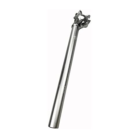 Meghna Bike Seat Post Silver 25.4mm Aluminum Alloy Bicycle SeatPost with Adjustable Clamp Cover